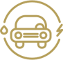Low-emission eco-friendly car icon
